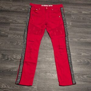 J23 ARGONAUT NATION Red Designer Jeans